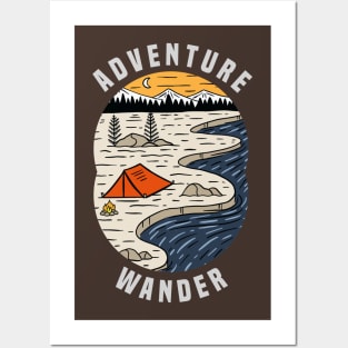 adventure wander camping tent Posters and Art